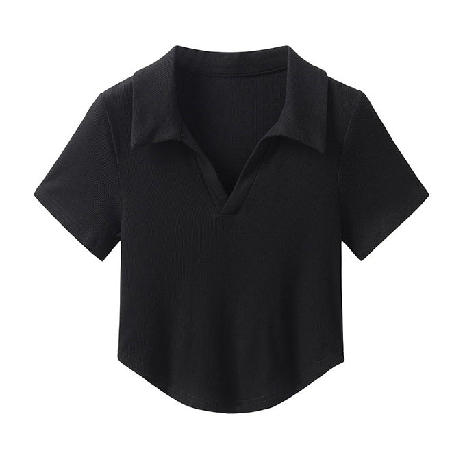 plain shirt with a simple collar and short sleeves