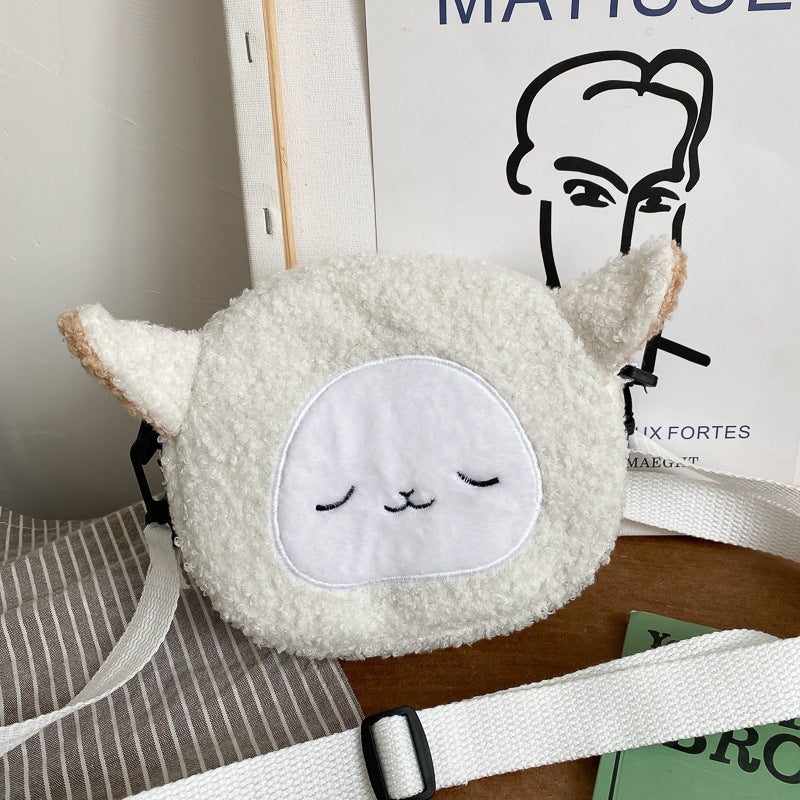 $15.12 - Women's Handbag, New Cute and Stylish Women's Crossbody Bag, Small Round Plush Bag, Schoolgirl Bag