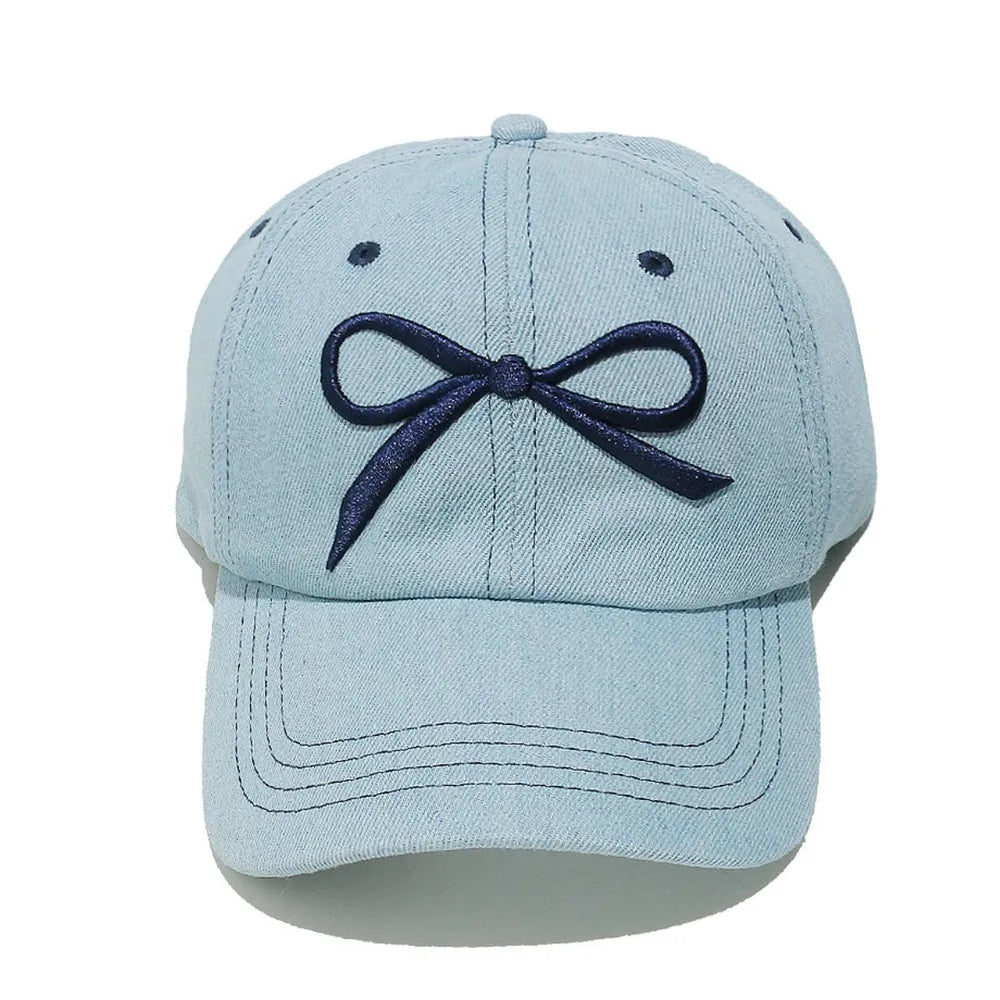 14,55 USD - Casquette de baseball en denim brodée d'un nœud