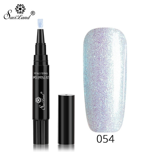 15.12 USD - Saviland 3-in-1 New Gel Nail Polish Pen: Glitter, Easy Application, 60 Colors, UV Hybrid Gel Polish, Easy to Use.