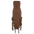 25,62 USD - Robe moulante asymétrique sans bretelles