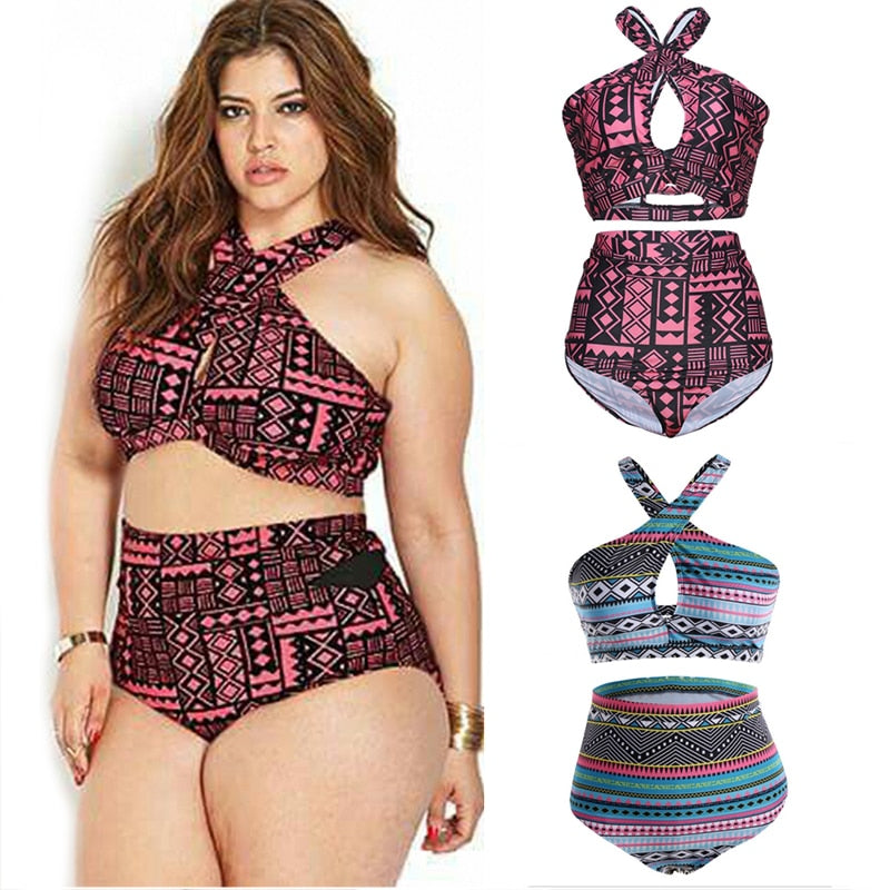 Maillot de bain grande taille, maillot de bain taille haute, bikini col montant, collection 2017, bikinis croisés, haut de maillot de bain femme, maillot de bain 5XL