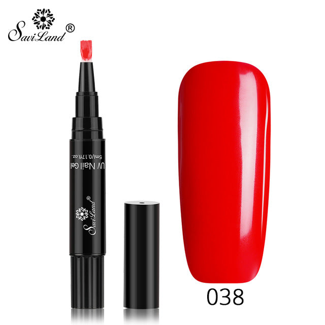 15.12 USD - Saviland 3-in-1 New Gel Nail Polish Pen: Glitter, Easy Application, 60 Colors, UV Hybrid Gel Polish, Easy to Use.