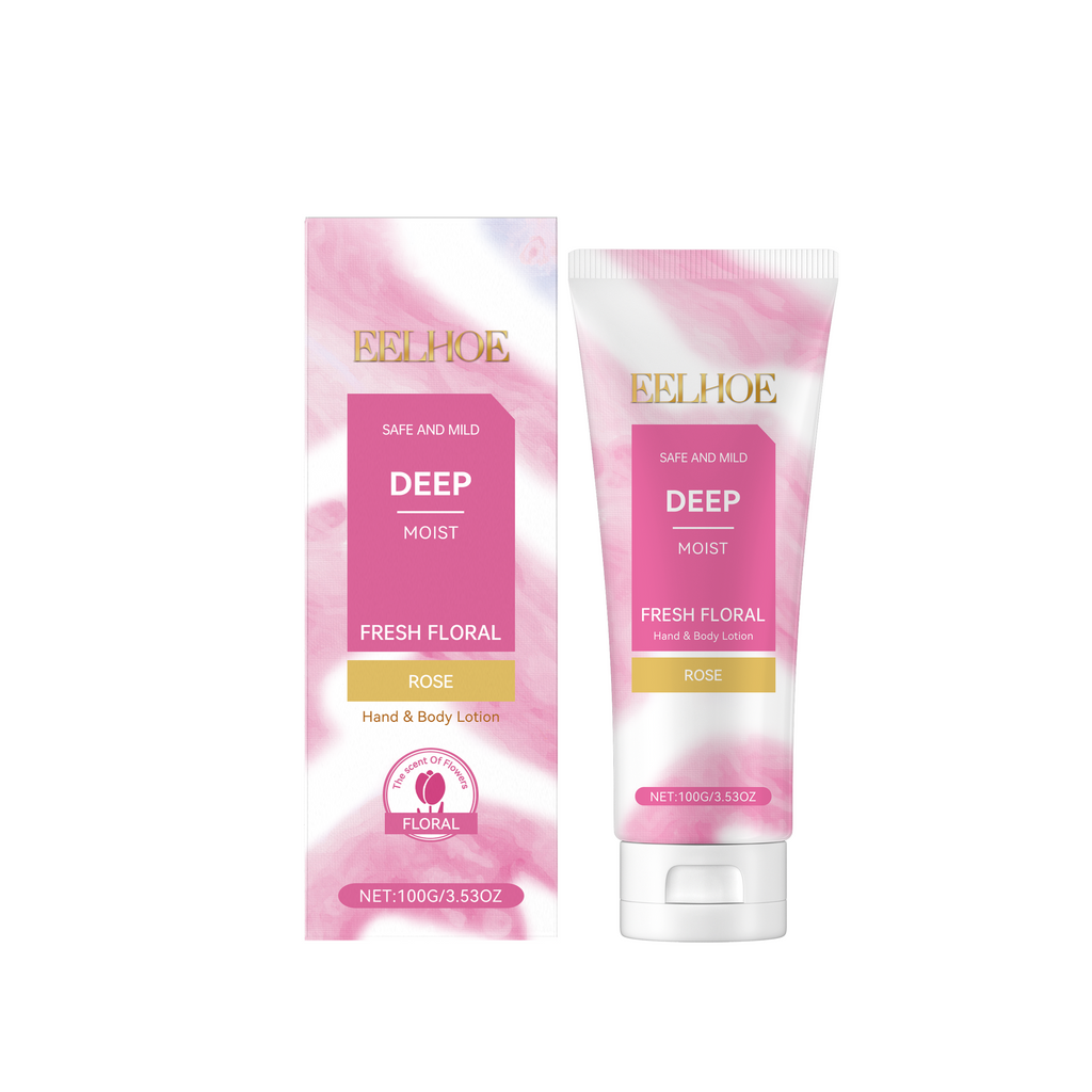 Leche corporal hidratante con rosa EELHOE: hidrata y nutre la piel del cuerpo. Cuidado refrescante e hidratante.