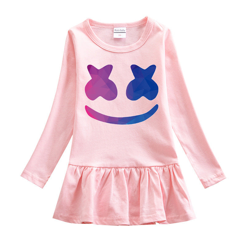 Pure cotton girl DJ cotton candy cartoon dress