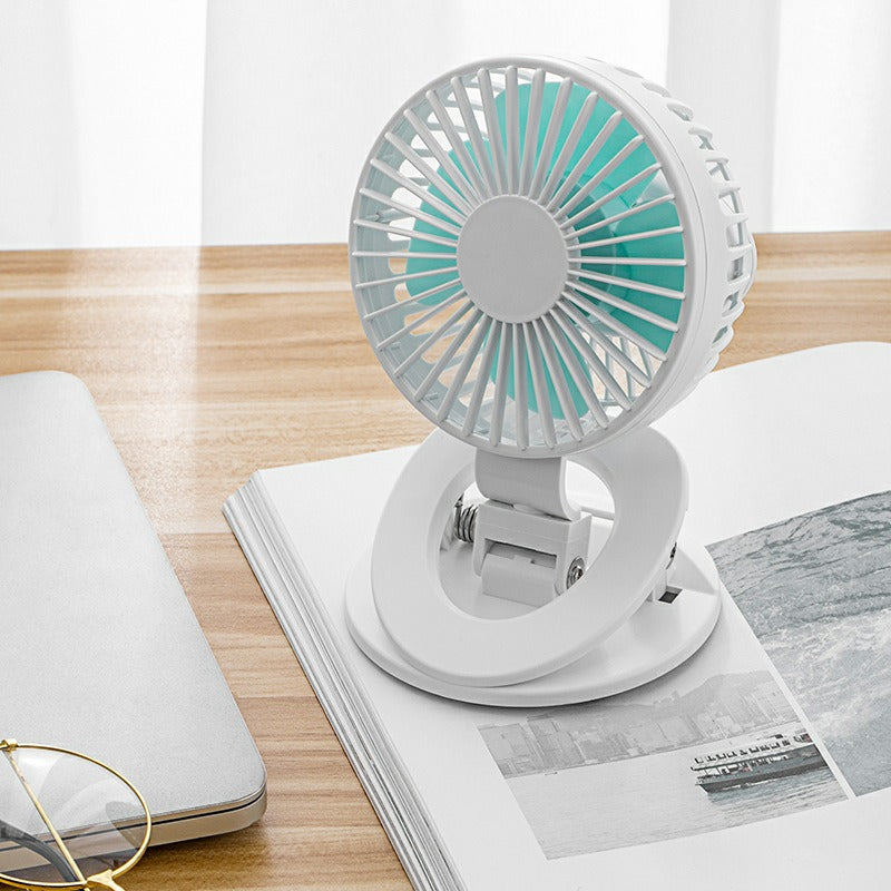 Nouveau ventilateur à pince, mini ventilateur de bureau USB, petit ventilateur rechargeable pour dortoir, voiture ou maison, cadeau