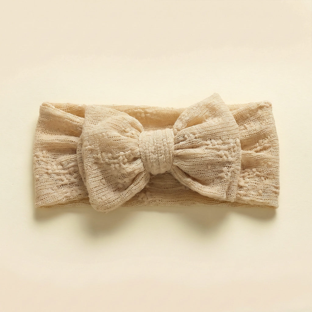 11.64 USD Accessoires pour cheveux d'enfants, bandeau à nœud double couche en dentelle et maille pour bébé