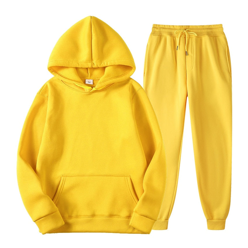 26,78 USD - Ensemble de survêtement homme  et femme mixte sweat à capuche et pantalon de jogging, deux pièces, style décontracté.