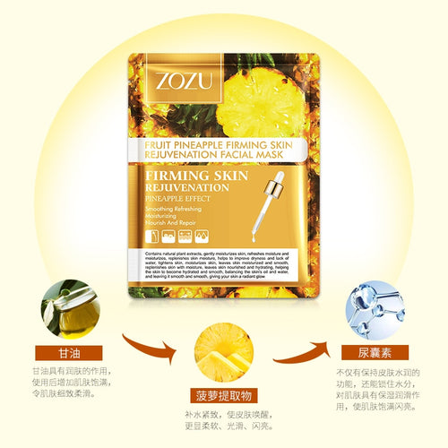12.81 USD - ZOZU Fruit Mask Mangosteen Mango Dragon Fruit Pineapple Korean Facial Sheet Mask Anti-aging Sebum Control