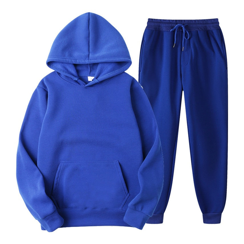 26,78 USD - Ensemble de survêtement homme  et femme mixte sweat à capuche et pantalon de jogging, deux pièces, style décontracté.
