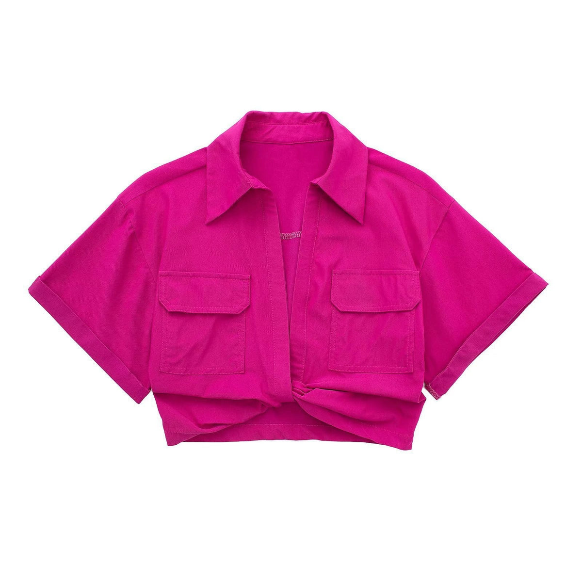 Chemise courte multicolore pour femme en mélange de lin extensible – Nouveauté été