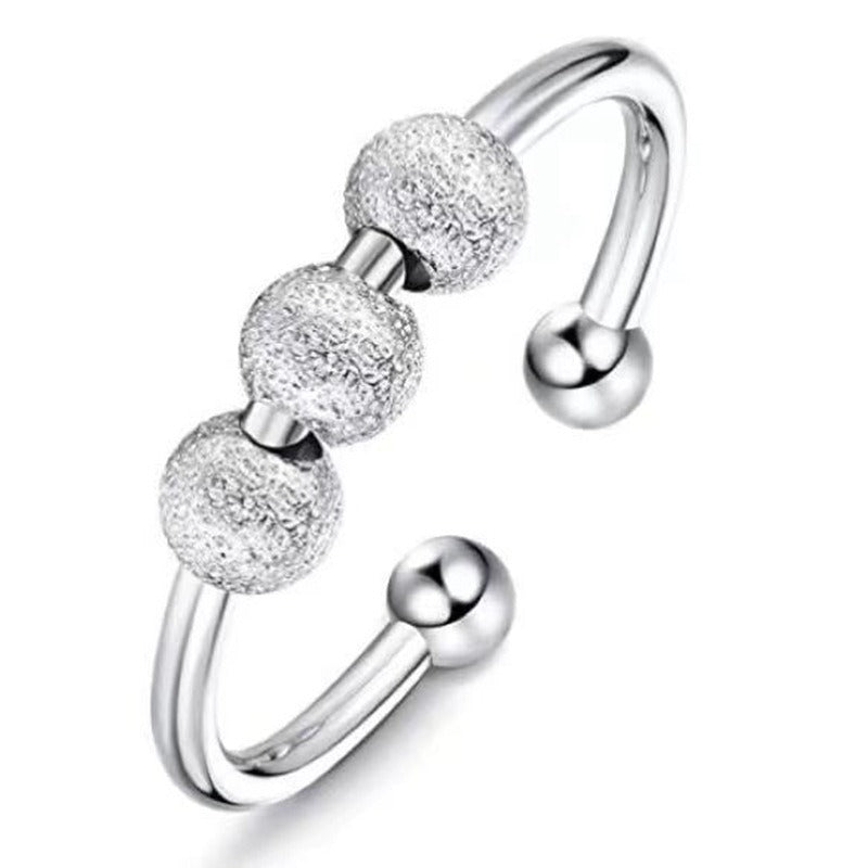 USD 13.97 - 6Pcs Silver Plated Rings Set, Anxiety Rings for Women, Adjustable Open Rings, Stackable Knuckle Rings, Fidget Rings, Gift for Women Men Girls