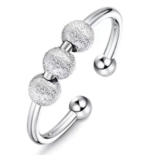 USD 13.97 - 6Pcs Silver Plated Rings Set, Anxiety Rings for Women, Adjustable Open Rings, Stackable Knuckle Rings, Fidget Rings, Gift for Women Men Girls