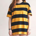 Women's Oversized Striped Streetwear T-shirt, Casual Shirt, Summer Clothes, Hipster Loose Tops, Round Neck Short Sleeve T-shirts for Women