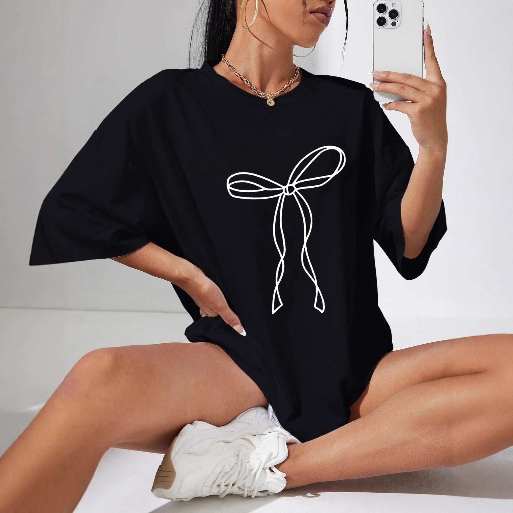 Multicolor round neck short sleeve T-shirt