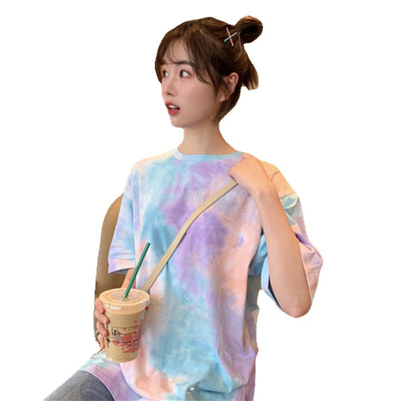 Camiseta holgada vintage de manga corta para mujer, estilo urbano