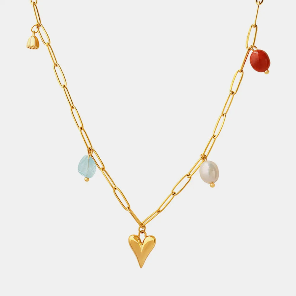 16.88 USD - Titanium Steel Heart Pendant Necklace