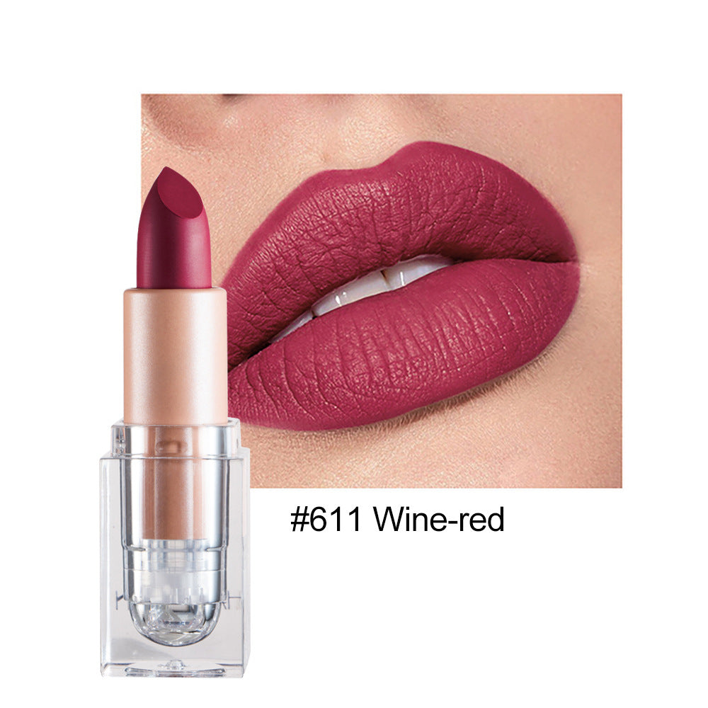 HANDAIYAN Lápiz labial mate Little Ice Cube, 12 tonos. Este lápiz labial no se desvanece fácilmente. Tono nude, efecto pastoso, color polvo.