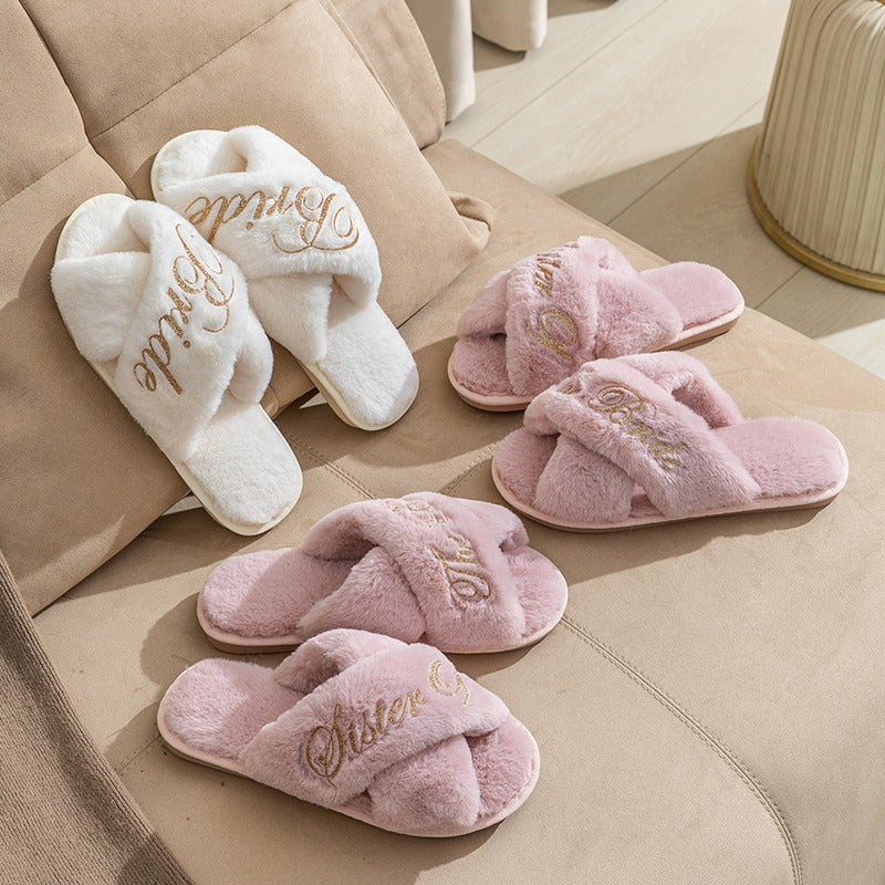 Pantuflas cruzadas