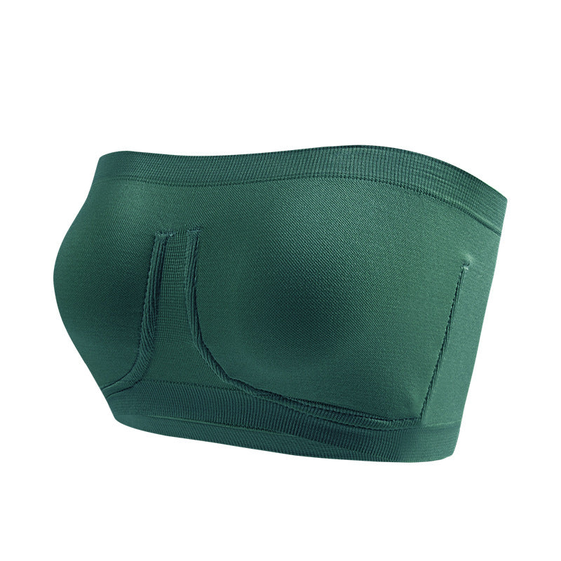 Sujetador bandeau sin tirantes, estilo bandeau, talla grande, imitación acero, ropa interior deportiva
