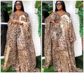 Ensemble deux pièces : cardigan en mousseline et pantalon ample (style robe africaine)