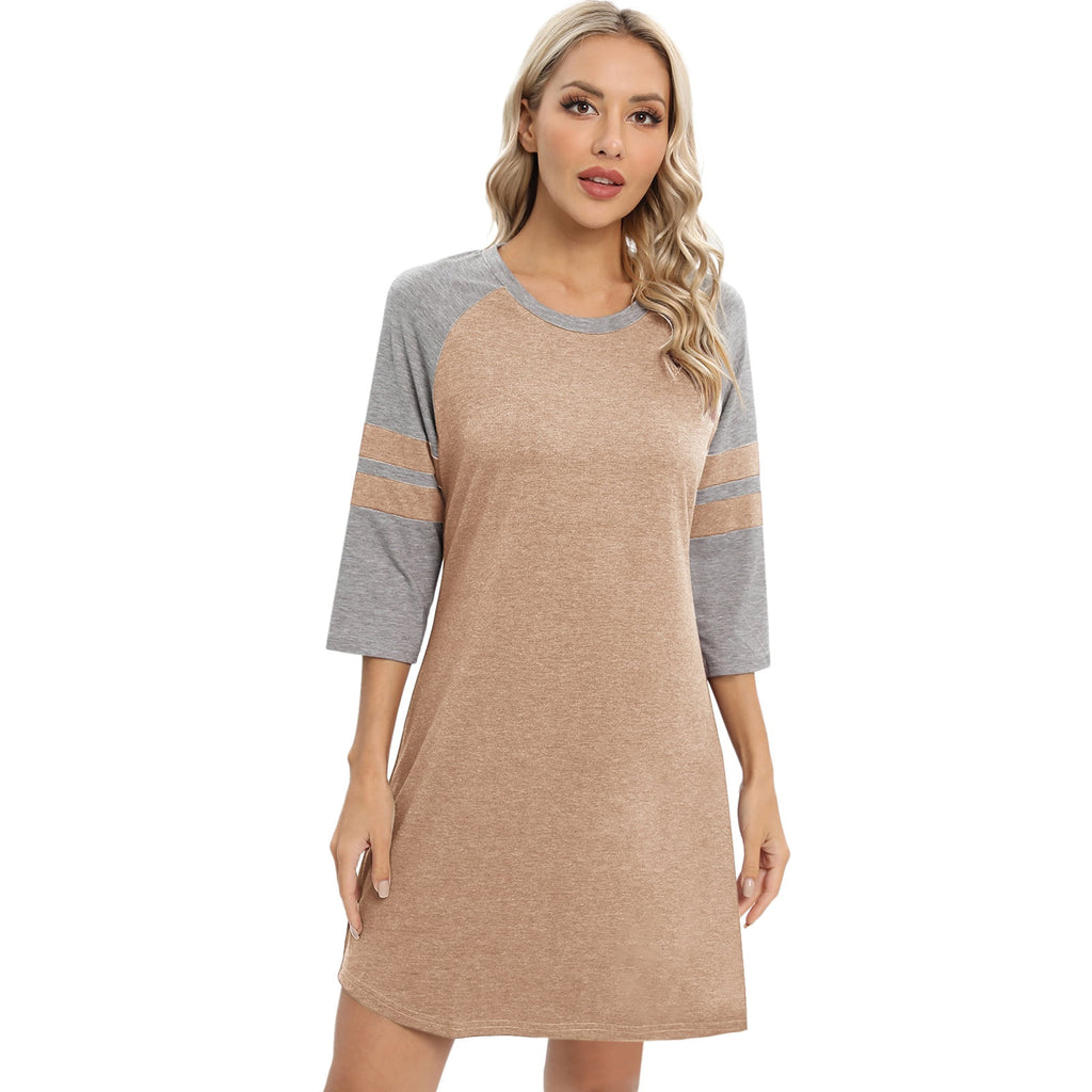 23,29 USD - pyjama d'intérieur à manches courtes et col rond, color block, pour femmes