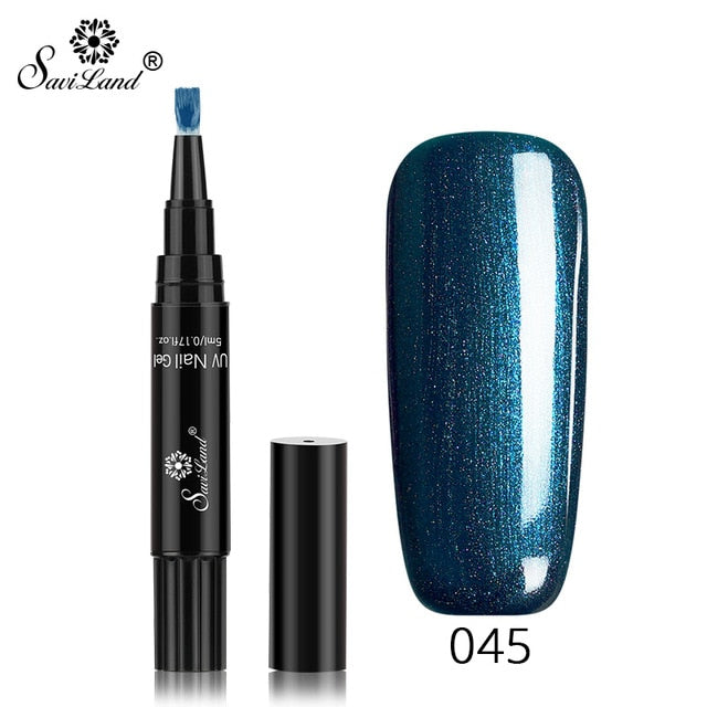 15.12 USD - Saviland 3-in-1 New Gel Nail Polish Pen: Glitter, Easy Application, 60 Colors, UV Hybrid Gel Polish, Easy to Use.