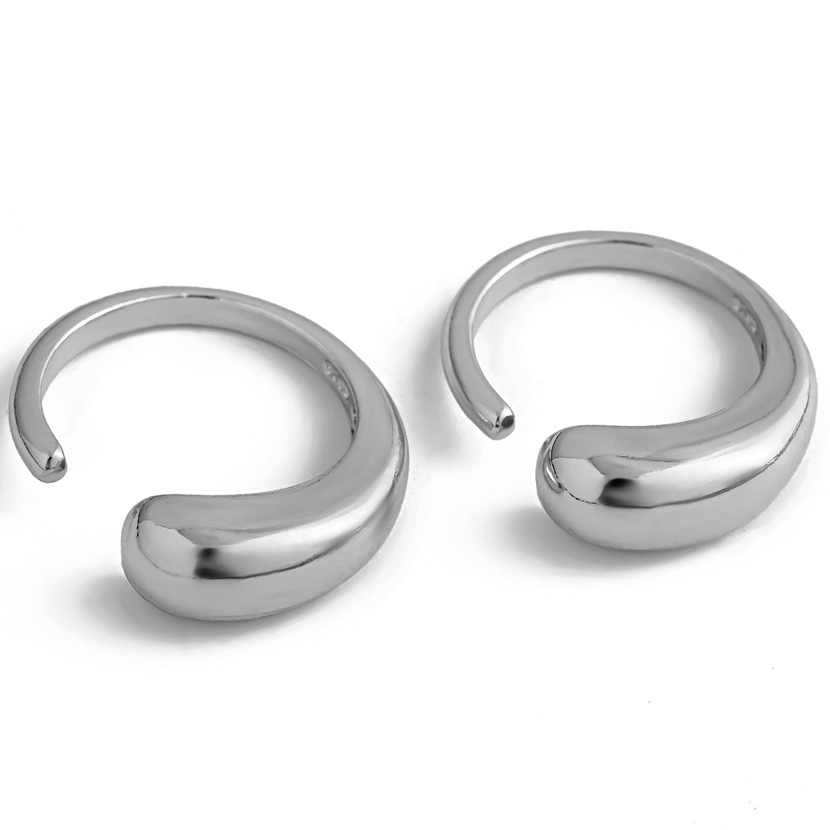 USD 7.70 - Geometric ring, open niche ring, index finger ring, curved lava metal ring