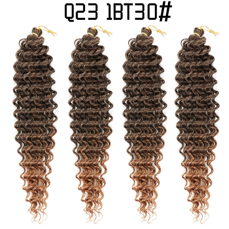 Perruque au crochet de style africain, cheveux texturés « Deep Wave » (ondulations profondes) et boucles façon latine, volumineuse