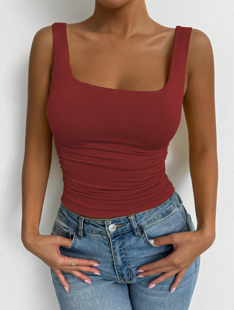 $17.36 - sleeveless square-neck crop tank top