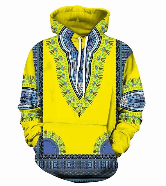 Unisex 3D Traditional Print Hoodie - African Dashiki Style - Hip-Hop Streetwear Sweatshirt