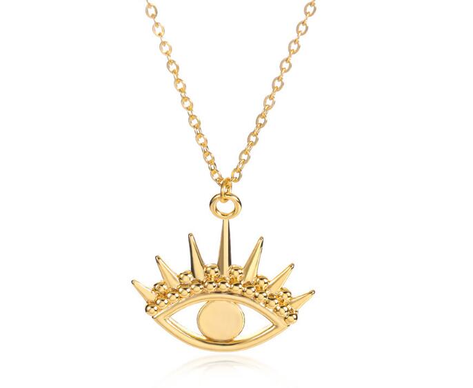 Collier pendentif œil d'ange, bijoux en acier inoxydable pour femme