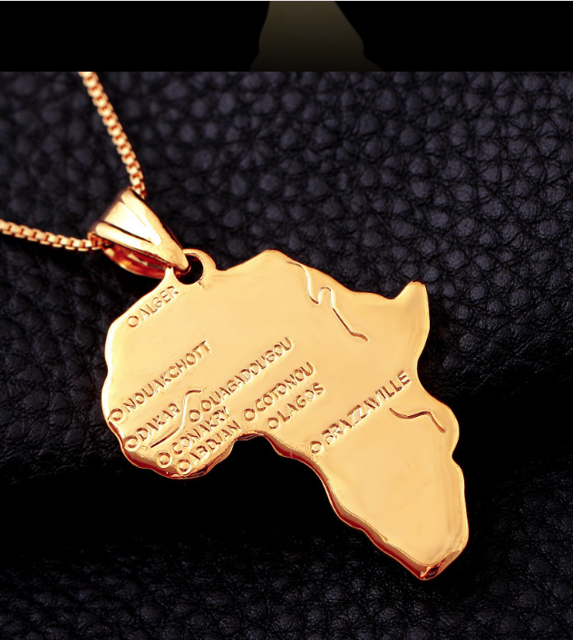 Colgante de collar con mapa de África