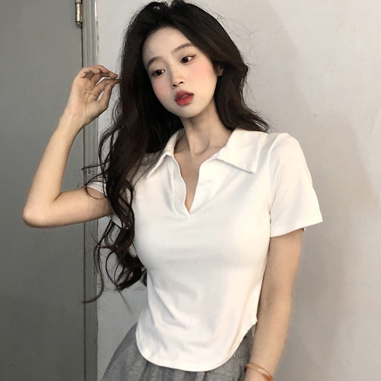 plain shirt with a simple collar and short sleeves