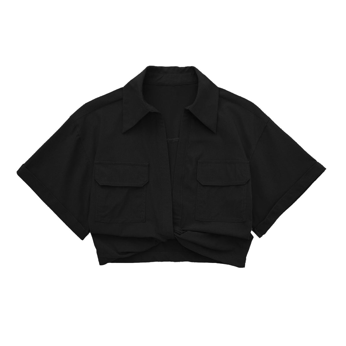 Chemise courte multicolore pour femme en mélange de lin extensible – Nouveauté été