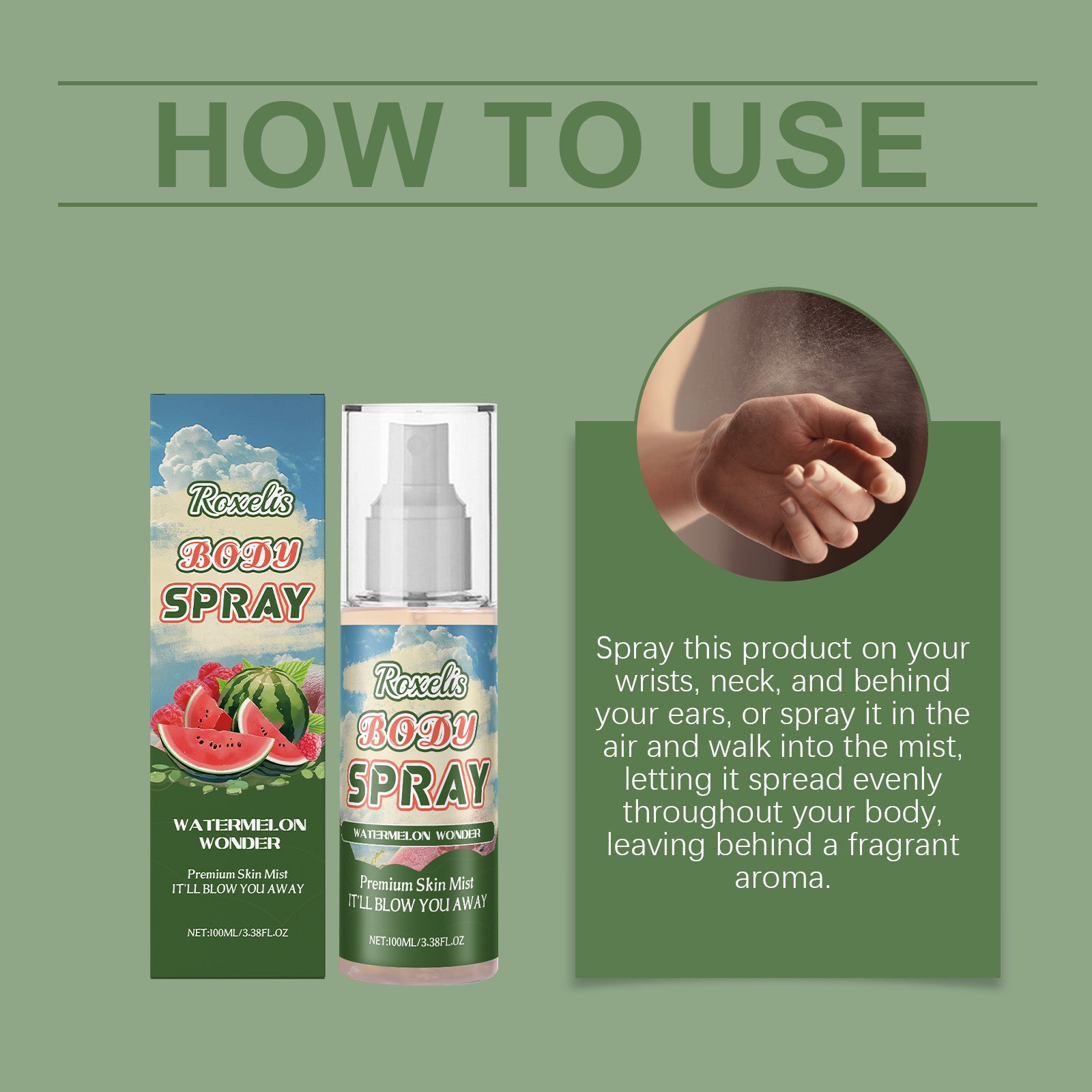 $16.30 - Roxelis Body Mist for Women Sweet and Elegant Watermelon Scent Long-lasting