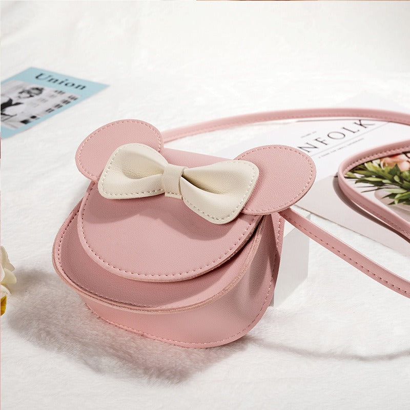 12.81 USD Sac bandoulière tendance pour enfants, porte-monnaie bébé style international avec joli nœud papillon, mini sac princesse pour fille