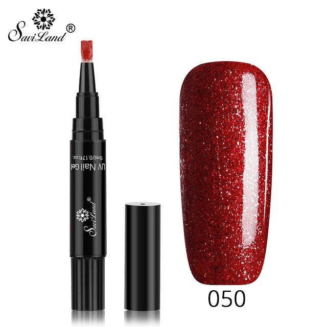 15.12 USD - Saviland 3-in-1 New Gel Nail Polish Pen: Glitter, Easy Application, 60 Colors, UV Hybrid Gel Polish, Easy to Use.