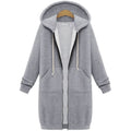 Women's Plus Size Fleece Lined Zip-Up Tunic Hoodie