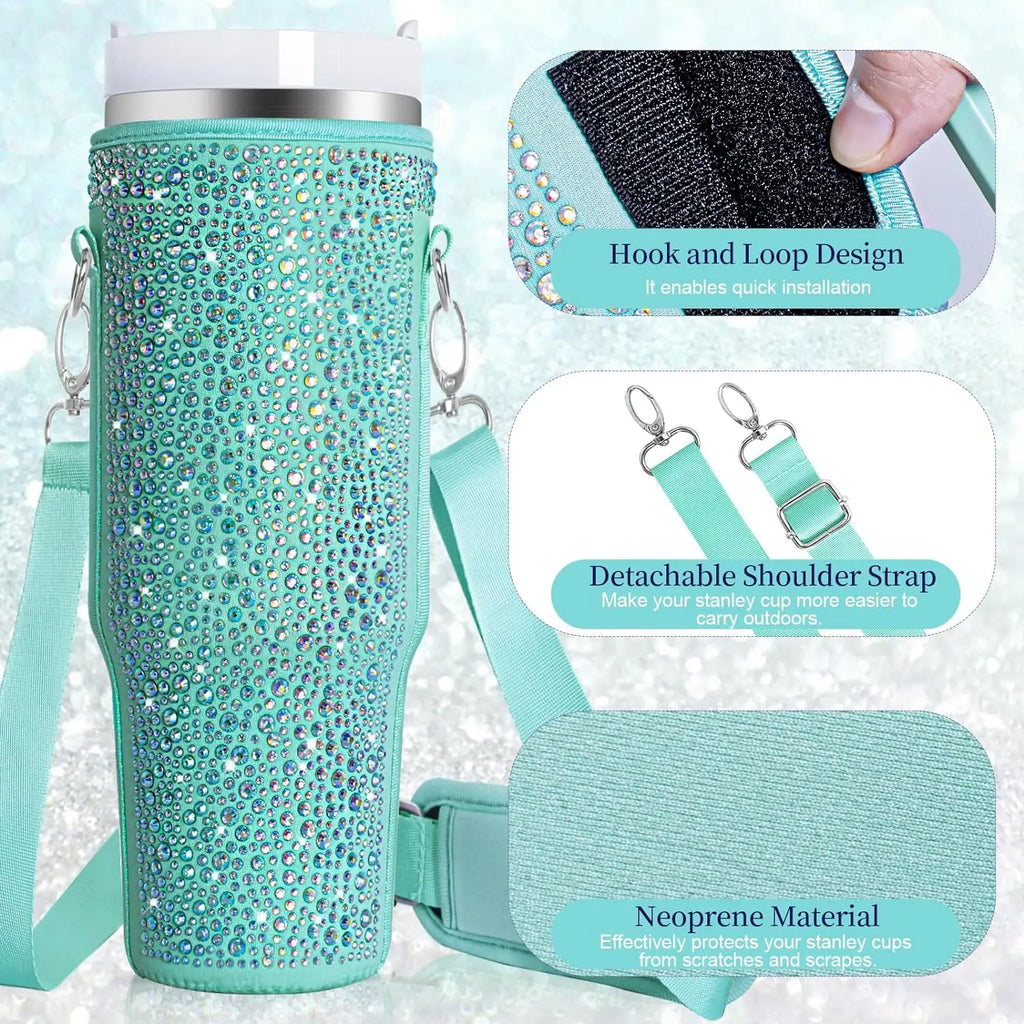 Housse de protection pour tasse à gourde portable, avec sangles, accessoire pour boissons d'extérieur