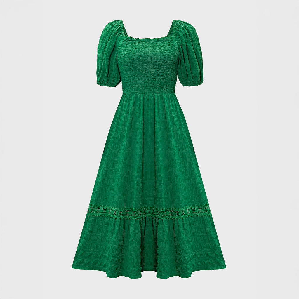 Robe longue à manches courtes pour femme