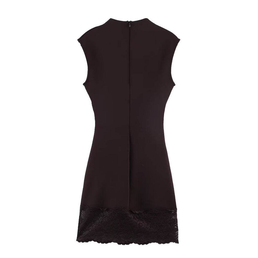 26.77 USD robe courte classique en dentelle élastique