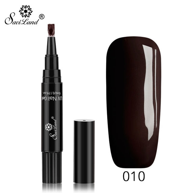 15.12 USD - Saviland 3-in-1 New Gel Nail Polish Pen: Glitter, Easy Application, 60 Colors, UV Hybrid Gel Polish, Easy to Use.