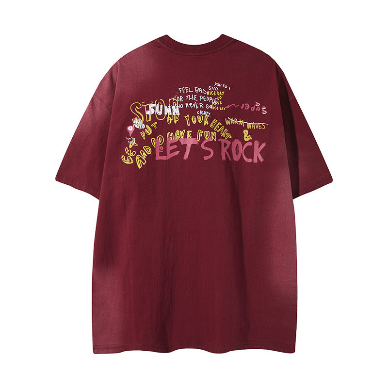26.77 USD T-shirt à manches courtes imprimé d'un adorable ourson fraise, style décontracté pour homme et couple, idéal pour l'été.