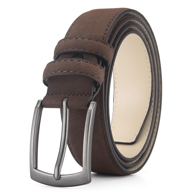 US$13.86 - Men's Leather Belt, Velvet Buckle, for Mature and Young Adult Men.