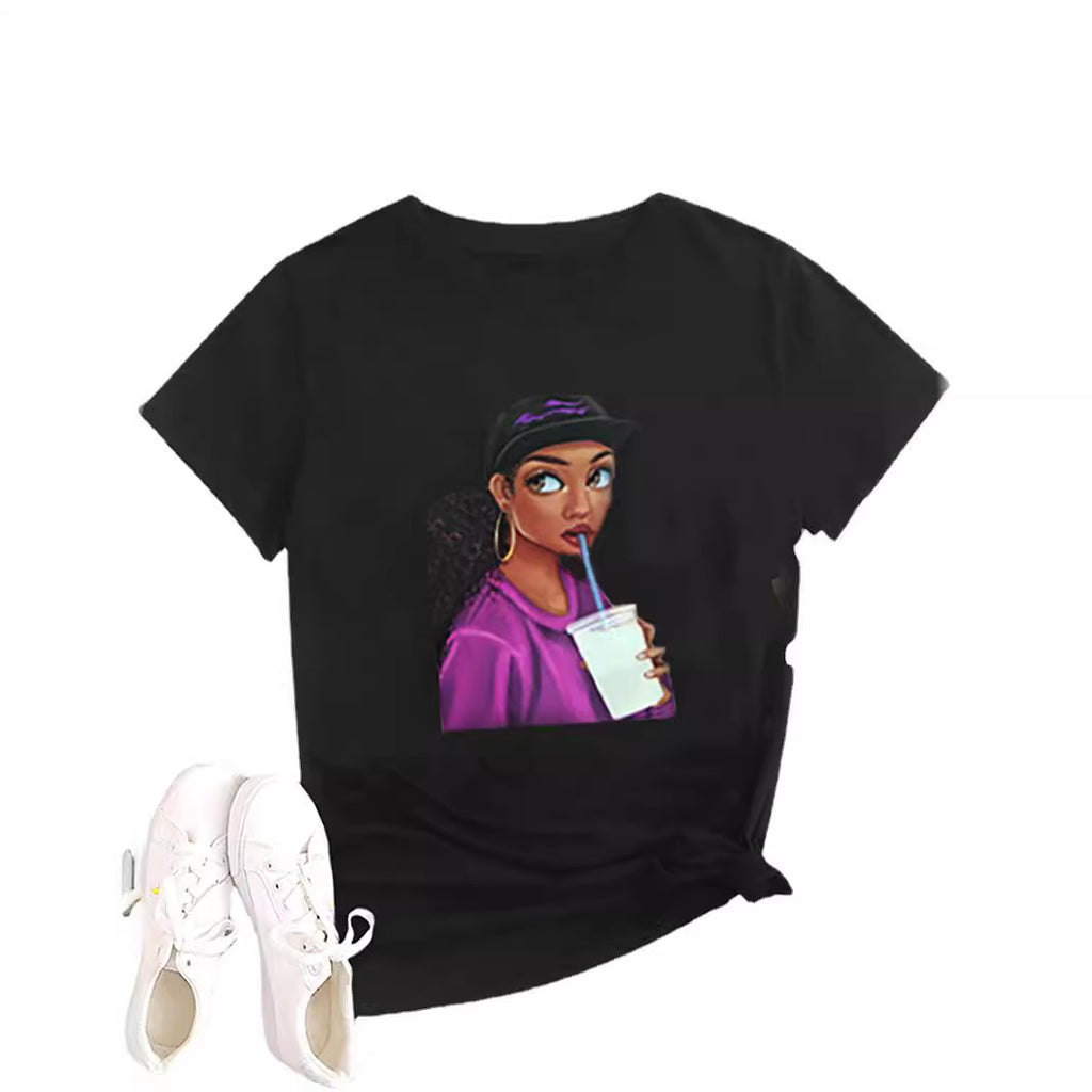 T-shirt à manches courtes imprimé et col rond