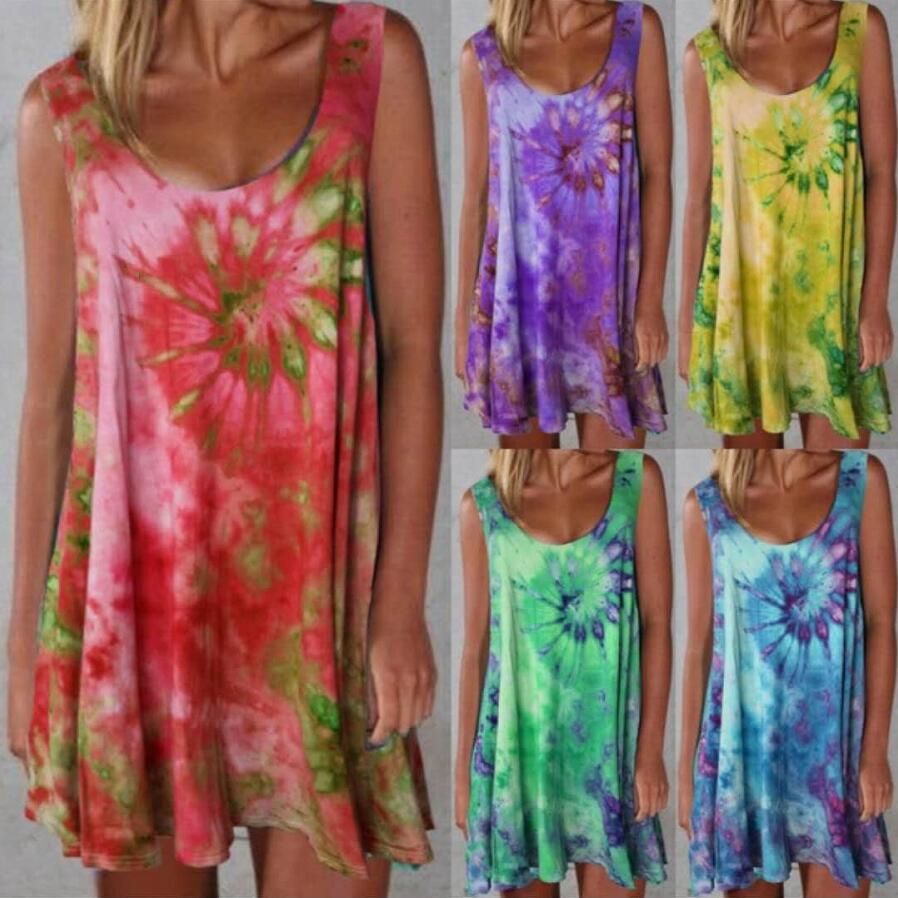 Jupe tendance européenne et américaine pour femme, robe tie-dye d'été, nouveau style