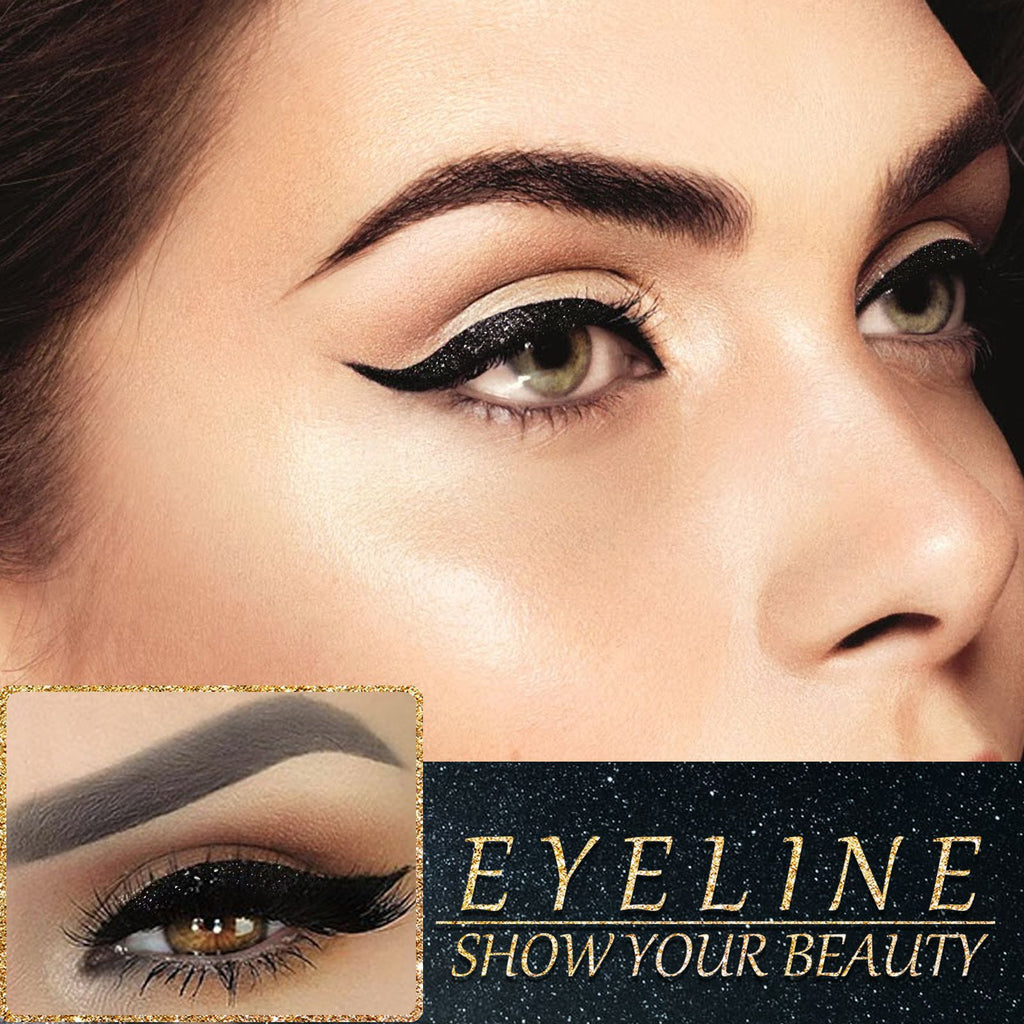 Lot de 4 paires d'autocollants eyeliner et faux cils, bandes de gel auto-adhésives sans colle et faux cils recourbés.