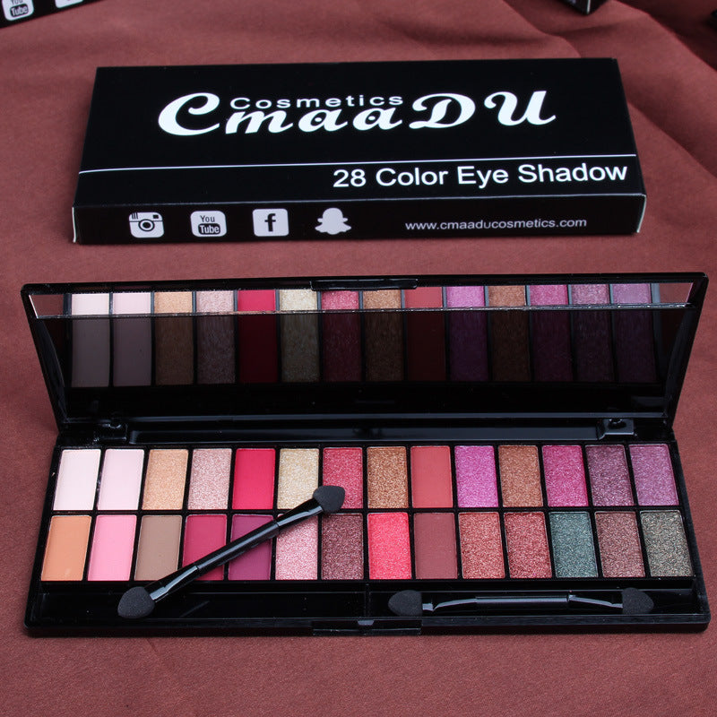 Paleta de 28 sombras de ojos CmaaDU, maquillaje para principiantes, mate y nacarado