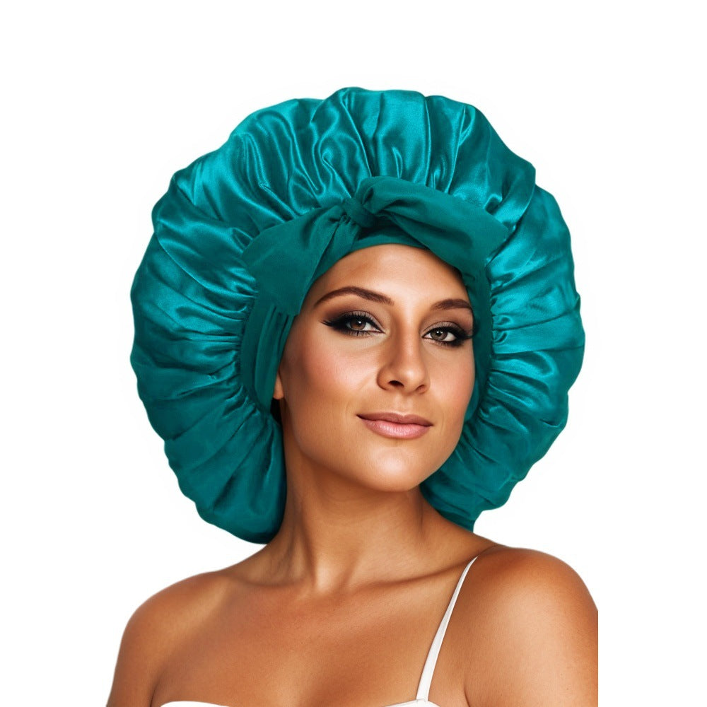 $17.44 - Round hat with elastic knot, plain sleep cap, wide-brimmed headscarf, hat